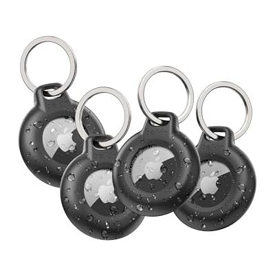 Belkin Wasserdichte Schutzhalterung mit Schlüsselring für Apple AirTag, langlebige kratzfeste schützende AirTag Hülle für Schlüssel, Haustiere, Gepäck, Rucksack Schwarz (4er Pack) Belkin Wasserdichte Schutzhalterung mit Schlüsselring für Apple AirTag, langlebige kratzfeste schützende AirTag Hülle für Schlüssel, Haustiere, Gepäck, Rucksack Schwarz (4er Pack)