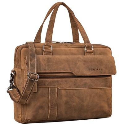 STILORD Matthew Echt-Leder Aktentasche A4 Business Arbeitstasche Damen & Herren Laptoptasche 15.6-16 Zoll Große Arbeitstasche Anti Diebstahl Umhängetasche Farbe:Bergamo braun STILORD Matthew Echt-Leder Aktentasche A4 Business Arbeitstasche Damen & Herren Laptoptasche 15.6-16 Zoll Große Arbeitstasche Anti Diebstahl Umhängetasche Farbe:Bergamo braun