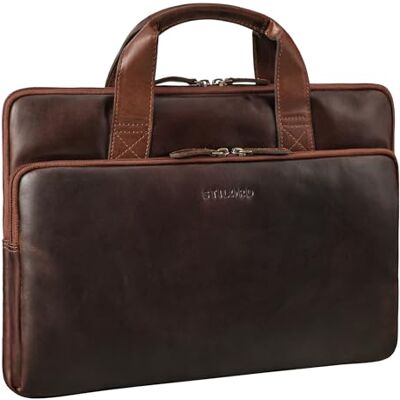 STILORD Beau Vintage Laptop-Tasche 15.6 Zoll Leder Business-Tasche für Herren und Damen Echtleder Hülle Laptop Sleeve MacBook Pro Tasche 16 Zoll Farbe:Kansas braun STILORD Beau Vintage Laptop-Tasche 15.6 Zoll Leder Business-Tasche für Herren und Damen Echtleder Hülle Laptop Sleeve MacBook Pro Tasche 16 Zoll Farbe:Kansas braun