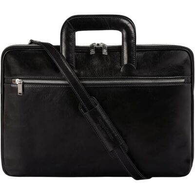 Time Resistance Schlanke Aktentasche aus Leder – Handgefertigte Italienische Computertasche aus Leder – Laptoptasche Time Resistance Schlanke Aktentasche aus Leder – Handgefertigte Italienische Computertasche aus Leder – Laptoptasche