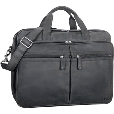 STILORD Gigantus XXL Aktentasche Leder Laptoptasche 17,3 Zoll bis 19 Zoll Sehr Große Umhängetasche Arbeitstasche Bürotasche Businesstasche Echtleder für Damen u. Herren Farbe:schwarz STILORD Gigantus XXL Aktentasche Leder Laptoptasche 17,3 Zoll bis 19 Zoll Sehr Große Umhängetasche Arbeitstasche Bürotasche Businesstasche Echtleder für Damen u. Herren Farbe:schwarz