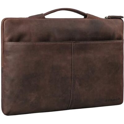 STILORD Kit 15.6 Zoll Laptop Tasche Leder Notebook Tasche Herren für Arbeit Reisen Business Schmale Laptophülle aus Echtleder Premium Laptoptasche Farbe:Zamora braun STILORD Kit 15.6 Zoll Laptop Tasche Leder Notebook Tasche Herren für Arbeit Reisen Business Schmale Laptophülle aus Echtleder Premium Laptoptasche Farbe:Zamora braun