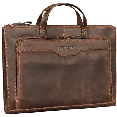 STILORD Silvano Echtleder Laptop Sleeve 13,3 Zoll Vintage Laptop Hülle Schmal Leder Reißverschluss Büro Aktentasche A4 mit Fächern Notebook Schutzhülle für Damen und Herren Farbe:Veleta braun STILORD Silvano Echtleder Laptop Sleeve 13,3 Zoll Vintage Laptop Hülle Schmal Leder Reißverschluss Büro Aktentasche A4 mit Fächern Notebook Schutzhülle für Damen und Herren Farbe:Veleta braun