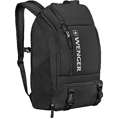 WENGER XC Wynd Laptop-Rucksack, Notebook bis 16 Zoll, 28 l, Nass- und Trockenfach, Damen Herren, Büro Business-Reisen Uni, Schwarz, 610169 WENGER XC Wynd Laptop-Rucksack, Notebook bis 16 Zoll, 28 l, Nass- und Trockenfach, Damen Herren, Büro Business-Reisen Uni, Schwarz, 610169