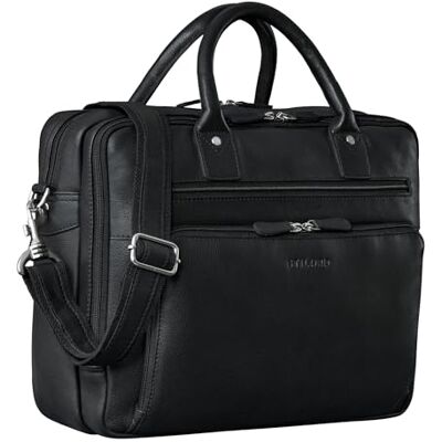 STILORD "Dylan Business Aktentasche Herren Leder Groß Premium Laptoptasche 16 Zoll Arbeitstasche Echtleder Dokumententasche A4 Ledertasche mit abnehmbaren Schultergurt Farbe:schwarz STILORD "Dylan Business Aktentasche Herren Leder Groß Premium Laptoptasche 16 Zoll Arbeitstasche Echtleder Dokumententasche A4 Ledertasche mit abnehmbaren Schultergurt Farbe:schwarz