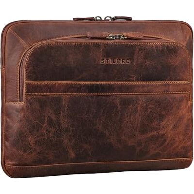 STILORD "Haven 2-in-1 Laptop Hülle 14 Zoll Leder Vintage Laptoptasche MacBook Sleeve und Platz für 12,7 Zoll Tablet Tasche Echtleder Schutzhülle Farbe:mittel braun STILORD "Haven 2-in-1 Laptop Hülle 14 Zoll Leder Vintage Laptoptasche MacBook Sleeve und Platz für 12,7 Zoll Tablet Tasche Echtleder Schutzhülle Farbe:mittel braun