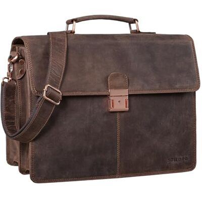 STILORD Apolonius Arbeitstasche Herren Leder Vintage Aktentasche Umhängetasche Dokumententasche A4 15,6 Zoll Laptop Tasche für Büro Business Echtleder Farbe:Veleta braun STILORD Apolonius Arbeitstasche Herren Leder Vintage Aktentasche Umhängetasche Dokumententasche A4 15,6 Zoll Laptop Tasche für Büro Business Echtleder Farbe:Veleta braun