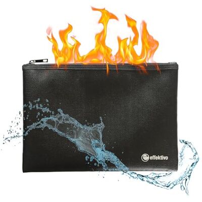 effektivo Banktasche feuerfest wasserfest Dokumententasche Aktentasche mit Feuerschutz, mit Innentasche, schwarz effektivo Banktasche feuerfest wasserfest Dokumententasche Aktentasche mit Feuerschutz, mit Innentasche, schwarz