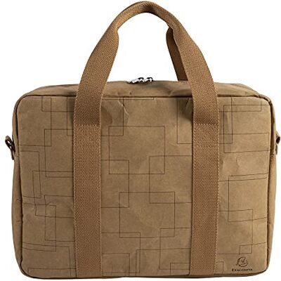 Exacompta 17660E Premium Tasche Eterneco mit 15" Laptopfach und Tragegriffen und Gurt wasserabweisend aus pflanzlichen und veganen Materialien Umhängetasche für Schule und Uni Kunstlederoptik braun Exacompta 17660E Premium Tasche Eterneco mit 15" Laptopfach und Tragegriffen und Gurt wasserabweisend aus pflanzlichen und veganen Materialien Umhängetasche für Schule und Uni Kunstlederoptik braun
