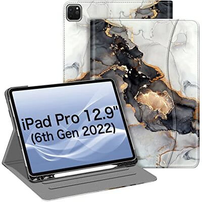 FINTIE Folio-Hülle für iPad Pro 12.9 Zoll (32.8 cm) 5. Generation 2021, Multi-Angle Smart Stand Cover mit Stifthalter und Tasche, auch passend für iPad Pro 12.9 2020 4th & 2018 3rd Gen, Wolken-Marmor FINTIE Folio-Hülle für iPad Pro 12.9 Zoll (32.8 cm) 5. Generation 2021, Multi-Angle Smart Stand Cover mit Stifthalter und Tasche, auch passend für iPad Pro 12.9 2020 4th & 2018 3rd Gen, Wolken-Marmor