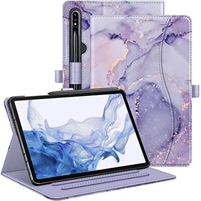 FINTIE Schutzhülle für Samsung Galaxy Tab S8 2022/Tab S7 2020 11 Zoll (Modell SM-X700/X706/T870/T875/T878), Multi-Winkel-Viewing Schutzhülle mit Tasche, Auto Sleep/Wake, Lila Marmor FINTIE Schutzhülle für Samsung Galaxy Tab S8 2022/Tab S7 2020 11 Zoll (Modell SM-X700/X706/T870/T875/T878), Multi-Winkel-Viewing Schutzhülle mit Tasche, Auto Sleep/Wake, Lila Marmor
