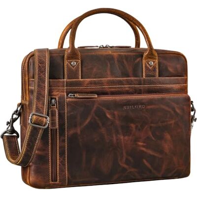 STILORD Jared Laptoptasche 16 Zoll Leder Herren hochwertige Business Aktentasche aus Echtleder Arbeitstasche zum umhängen Businesstasche mit vielen Fächern Ledertasche Farbe:luino braun STILORD Jared Laptoptasche 16 Zoll Leder Herren hochwertige Business Aktentasche aus Echtleder Arbeitstasche zum umhängen Businesstasche mit vielen Fächern Ledertasche Farbe:luino braun