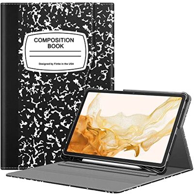 FINTIE Hülle für Samsung Galaxy Tab S8 Plus 2022/S7 FE 2021/S7 Plus 2020 12,4 Zoll mit S Stifthalter, Mehrfachwinkel Portfolio Cover mit Tasche Auto Sleep/Wake, Komposition Book FINTIE Hülle für Samsung Galaxy Tab S8 Plus 2022/S7 FE 2021/S7 Plus 2020 12,4 Zoll mit S Stifthalter, Mehrfachwinkel Portfolio Cover mit Tasche Auto Sleep/Wake, Komposition Book