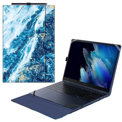 FINTIE Hülle für 15.6 Zoll Samsung Galaxy Book 5 360,Galaxy Book 4/Book4 Edge Premium Folio Schutzhülle mit Dokumentschlitze, Meeresblau FINTIE Hülle für 15.6 Zoll Samsung Galaxy Book 5 360,Galaxy Book 4/Book4 Edge Premium Folio Schutzhülle mit Dokumentschlitze, Meeresblau