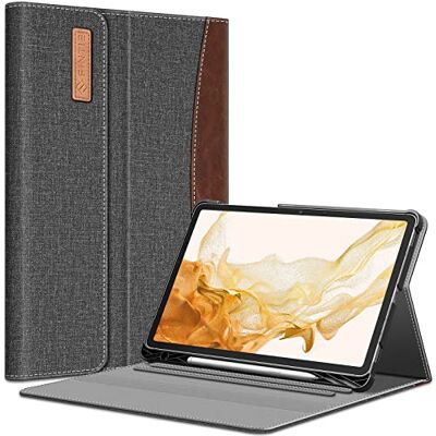FINTIE Schutzhülle für Samsung Galaxy Tab S8 Plus 2022/S7 FE 2021/S7 Plus 2020, 31,9 cm (12,4 Zoll), mit S-Stifthalter, mit Mehreren Aufstellwinkeln, Tasche, Auto-Sleep/Wake-Funktion, Grau/Braun FINTIE Schutzhülle für Samsung Galaxy Tab S8 Plus 2022/S7 FE 2021/S7 Plus 2020, 31,9 cm (12,4 Zoll), mit S-Stifthalter, mit Mehreren Aufstellwinkeln, Tasche, Auto-Sleep/Wake-Funktion, Grau/Braun
