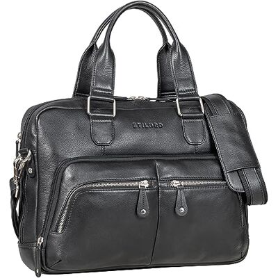 STILORD Sheldon Leder Aktentasche Herren und Damen Laptoptasche 15,6 Zoll Business Tasche Bürotasche mittelgroß Echtleder Farbe:schwarz STILORD Sheldon Leder Aktentasche Herren und Damen Laptoptasche 15,6 Zoll Business Tasche Bürotasche mittelgroß Echtleder Farbe:schwarz