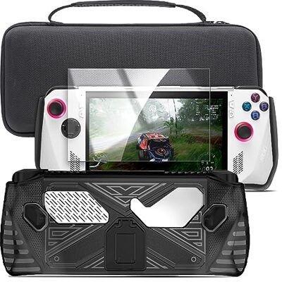 ENCASED Zubehör-Set für Asus ROG Ally – Hülle, Hardcase-Tragetasche und Panzerglas Displayschutzfolie (Schwarz) ENCASED Zubehör-Set für Asus ROG Ally – Hülle, Hardcase-Tragetasche und Panzerglas Displayschutzfolie (Schwarz)