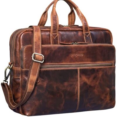 STILORD William Klassische Aktentasche Herren Leder XL Laptoptasche 15,6 Zoll Lehrertasche Echtleder Vintage Businesstasche mit Schultergurt und Tragegriff für Büro Farbe:Kara Cognac STILORD William Klassische Aktentasche Herren Leder XL Laptoptasche 15,6 Zoll Lehrertasche Echtleder Vintage Businesstasche mit Schultergurt und Tragegriff für Büro Farbe:Kara Cognac