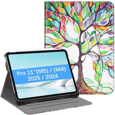 FINTIE Folio-Schutzhülle für iPad Pro 27,9 cm (11 Zoll) (M4) 2024 (Modellnummer: A2836/A2837/A3006) – Standfunktion mit Stifthalter und Tasche, automatische Wake/Sleep, Liebesbaum FINTIE Folio-Schutzhülle für iPad Pro 27,9 cm (11 Zoll) (M4) 2024 (Modellnummer: A2836/A2837/A3006) – Standfunktion mit Stifthalter und Tasche, automatische Wake/Sleep, Liebesbaum