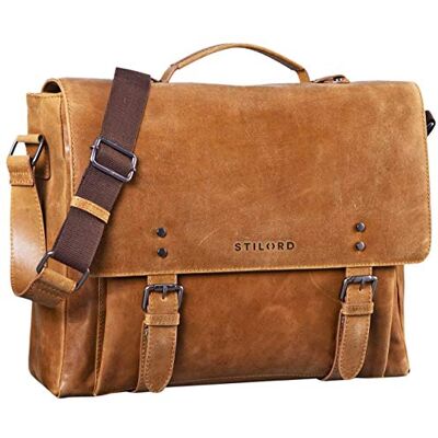 STILORD Alfred Vintage Leder Aktentasche aufsteckbar XL groß Laptoptasche 17 Zoll Lehrertasche Dokumententasche Business Büro Farbe:taranto braun STILORD Alfred Vintage Leder Aktentasche aufsteckbar XL groß Laptoptasche 17 Zoll Lehrertasche Dokumententasche Business Büro Farbe:taranto braun
