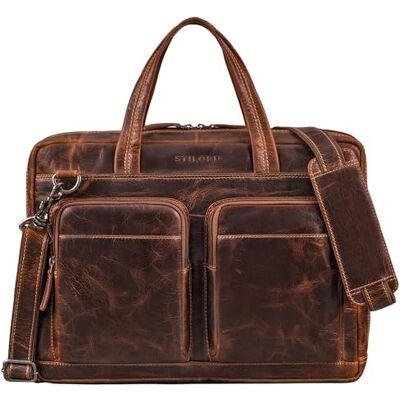 STILORD Erwin Große Laptoptasche Leder Aktentasche 15.6-16 Zoll Notebooktasche Businesstasche Bürotasche Arbeitstasche Echtleder mit Laptopfach Herren Damen Farbe:luino braun STILORD Erwin Große Laptoptasche Leder Aktentasche 15.6-16 Zoll Notebooktasche Businesstasche Bürotasche Arbeitstasche Echtleder mit Laptopfach Herren Damen Farbe:luino braun