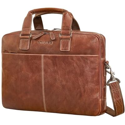 STILORD Oslo Laptoptasche 15.6 17 18 Zoll Herren Leder Zwei Laptopfächer Businesstasche mit vielen Fächern Ledertasche Männer Echtleder Aktentasche Farbe:Brandy braun STILORD Oslo Laptoptasche 15.6 17 18 Zoll Herren Leder Zwei Laptopfächer Businesstasche mit vielen Fächern Ledertasche Männer Echtleder Aktentasche Farbe:Brandy braun
