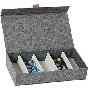 LOVE !T STORE !T LOVE IT STORE IT Premium Brillen Aufbewahrungsbox Brillenbox für mehrere Brillen, innen Samt Verstärkt mit Holz Mit 5 Fächern Grau 30x17x6 cm LOVE !T STORE !T LOVE IT STORE IT Premium Brillen Aufbewahrungsbox Brillenbox für mehrere Brillen, innen Samt Verstärkt mit Holz Mit 5 Fächern Grau 30x17x6 cm