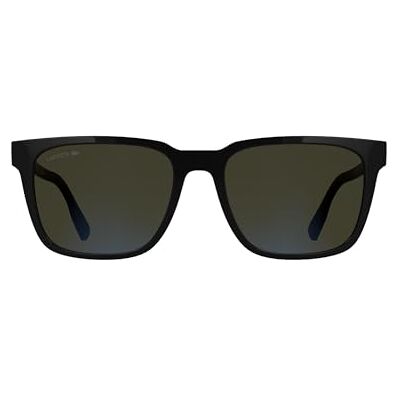 Lacoste Men's Sunglasses L6077S Black with Azure Mirror Lens Lacoste Men's Sunglasses L6077S Black with Azure Mirror Lens