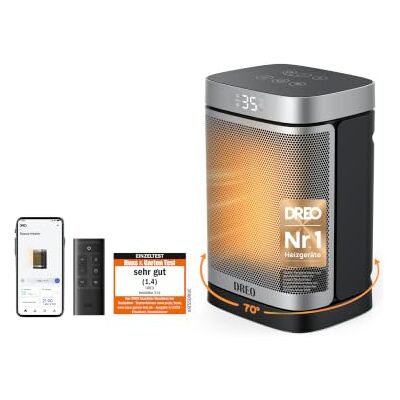 DREO Smarter Heizlüfter Energiesparend Leise, 1500W PTC Kerarmik Heizung mit Thermostat, 3 Modi, 70° Oszillation, WLAN Alexa & Google Assistant Elektroheizung, Überhitzungs-Kippschutz, Heater314S DREO Smarter Heizlüfter Energiesparend Leise, 1500W PTC Kerarmik Heizung mit Thermostat, 3 Modi, 70° Oszillation, WLAN Alexa & Google Assistant Elektroheizung, Überhitzungs-Kippschutz, Heater314S