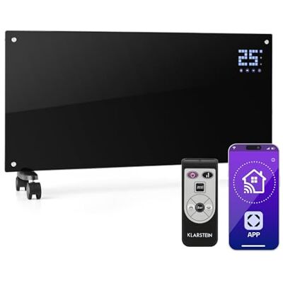 Klarstein Elektroheizung, Konvektor-Heizung mit Bodenrollen, Mobile Energiesparend, Leise , Standgerät Heizkörper Elektrisch mit Thermostat & App-Steuerung, 2000 W Klarstein Elektroheizung, Konvektor-Heizung mit Bodenrollen, Mobile Energiesparend, Leise , Standgerät Heizkörper Elektrisch mit Thermostat & App-Steuerung, 2000 W
