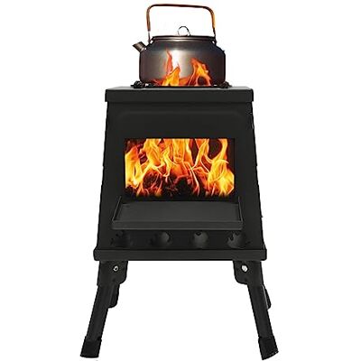 NoneDanGee Camping-Zeltofen aus Edelstahl, Outdoor Holzofen, Mehrzweck-Holzherd, Zeltkocher mit Verstellbarer Topfhalter und Anti-Rutsch-Füße, Winddicht Campinggrill für Camping Outdoor Heizung (Schwarz) NoneDanGee Camping-Zeltofen aus Edelstahl, Outdoor Holzofen, Mehrzweck-Holzherd, Zeltkocher mit Verstellbarer Topfhalter und Anti-Rutsch-Füße, Winddicht Campinggrill für Camping Outdoor Heizung (Schwarz)