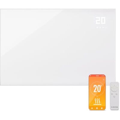Klarstein Infrarotheizung mit Thermostat, 980W Elektroheizung, Smart Home Bild-Infrarotheizung zur Wandmontage, IR mit App-Steuerung & Erkennung offener Fenster, Feuchtraum Heizkörper CO2-Frei Klarstein Infrarotheizung mit Thermostat, 980W Elektroheizung, Smart Home Bild-Infrarotheizung zur Wandmontage, IR mit App-Steuerung & Erkennung offener Fenster, Feuchtraum Heizkörper CO2-Frei