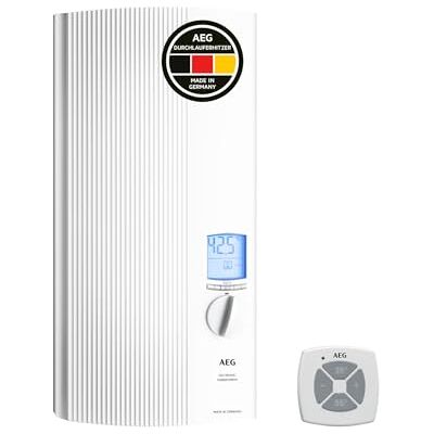 AEG vollelektronischer Durchlauferhitzer DDLE TD 18/21/24 kW umschaltbar, LC-Display, ECO-Funktion, Regendusche, Festanschluss 400V, VDE geprüft, 222398 AEG vollelektronischer Durchlauferhitzer DDLE TD 18/21/24 kW umschaltbar, LC-Display, ECO-Funktion, Regendusche, Festanschluss 400V, VDE geprüft, 222398