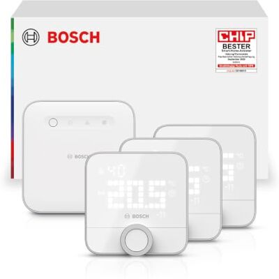 Bosch Smart Home Starterset Controller II + 3 x Raumthermostat II 230V Smarte Steuerung der Fußbodenheizung, Intelligentes Heizen & Energiesparen, Apple Home, Google Home & Alexa kompatibel Bosch Smart Home Starterset Controller II + 3 x Raumthermostat II 230V Smarte Steuerung der Fußbodenheizung, Intelligentes Heizen & Energiesparen, Apple Home, Google Home & Alexa kompatibel