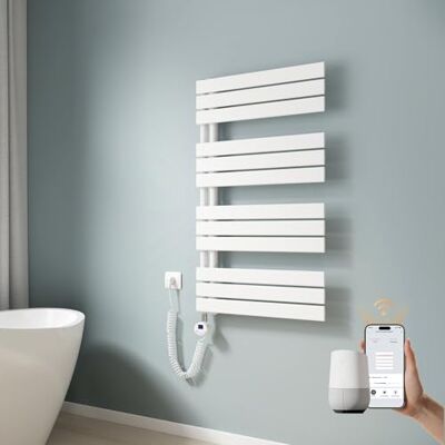 EMKE WLAN Handtuchheizkörper Elektrisch 1041x600 mm, Flach Badheizkörper Handtuchhalter Elektrisch, Elektrischer Handtuchwärmer Handtuchtrockner Handtuchheizung mit Thermostat und Heizstab, 600W Weiß EMKE WLAN Handtuchheizkörper Elektrisch 1041x600 mm, Flach Badheizkörper Handtuchhalter Elektrisch, Elektrischer Handtuchwärmer Handtuchtrockner Handtuchheizung mit Thermostat und Heizstab, 600W Weiß