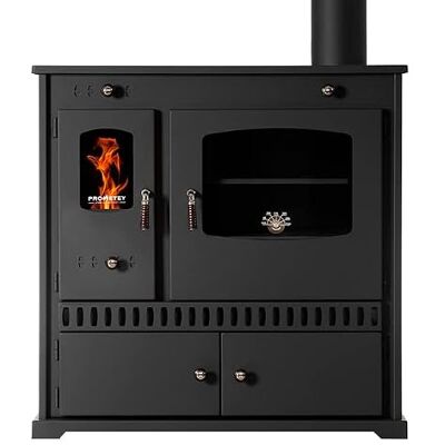 Prometey EEK A+ Kaminofen mit Backfach und Herdplatte Perfect Eco Schwarz Holzofen 7 kW Kamin Ofen Holz Werkstattofen Hüttenofen Heizofen Gartenofen Prometey EEK A+ Kaminofen mit Backfach und Herdplatte Perfect Eco Schwarz Holzofen 7 kW Kamin Ofen Holz Werkstattofen Hüttenofen Heizofen Gartenofen