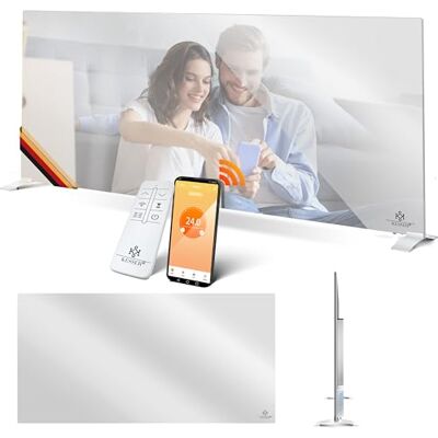 KESSER ® Infrarotheizung 600W Spiegelheizung Energiesparend 2in1 Standgerät & Wandmontage Elektroheizung mit Erkennung Offener Fenster + Fernbedienung & App-Steuerung Thermostat Infrarot Heizpaneel KESSER ® Infrarotheizung 600W Spiegelheizung Energiesparend 2in1 Standgerät & Wandmontage Elektroheizung mit Erkennung Offener Fenster + Fernbedienung & App-Steuerung Thermostat Infrarot Heizpaneel