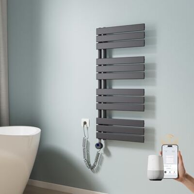 EMKE WLAN Handtuchheizkörper Elektrisch 1041x500 mm, Flach Badheizkörper Handtuchhalter Elektrisch, Elektrischer Handtuchwärmer Handtuchtrockner mit Thermostat und Heizstab, 600W Anthrazit EMKE WLAN Handtuchheizkörper Elektrisch 1041x500 mm, Flach Badheizkörper Handtuchhalter Elektrisch, Elektrischer Handtuchwärmer Handtuchtrockner mit Thermostat und Heizstab, 600W Anthrazit
