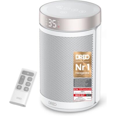 DREO Energiesparender Heizlüfter, 34 dB Leiser 1500W Elektrischer PTC Keramik, Thermostat, 3 Modus 3 Geschwindigkeit, Überhitzungs- & Kippschutz, 12 Std. Timer, Elektroheizung für Räume Schlafzimmer DREO Energiesparender Heizlüfter, 34 dB Leiser 1500W Elektrischer PTC Keramik, Thermostat, 3 Modus 3 Geschwindigkeit, Überhitzungs- & Kippschutz, 12 Std. Timer, Elektroheizung für Räume Schlafzimmer