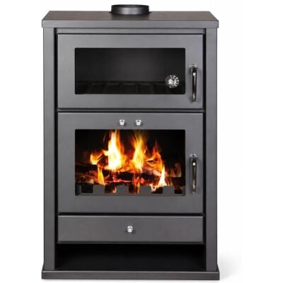 CasaNovae24 Triumph F Holzofen 12,3 kW mit Backofen, Schwarzer Stahlkaminofen CasaNovae24 Triumph F Holzofen 12,3 kW mit Backofen, Schwarzer Stahlkaminofen