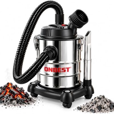 Onbest Aschesauger 1200 W, 20 L Edelstahl, für Kamin & Pelletofen Hohe Saugkraft bis 20 kPa, waschbarer Faltenfilter, Filterzustandsanzeige und 4 Lenkrollen für Holzofen, Kaminofen & Grill. Onbest Aschesauger 1200 W, 20 L Edelstahl, für Kamin & Pelletofen Hohe Saugkraft bis 20 kPa, waschbarer Faltenfilter, Filterzustandsanzeige und 4 Lenkrollen für Holzofen, Kaminofen & Grill.