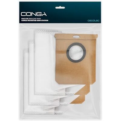 Cecotec 3er-Pack Staubbeutel für die Absaugstation des Conga Rockstar 5500 Station Flex/Pet Flex, Original-Ersatzteil Cecotec 3er-Pack Staubbeutel für die Absaugstation des Conga Rockstar 5500 Station Flex/Pet Flex, Original-Ersatzteil