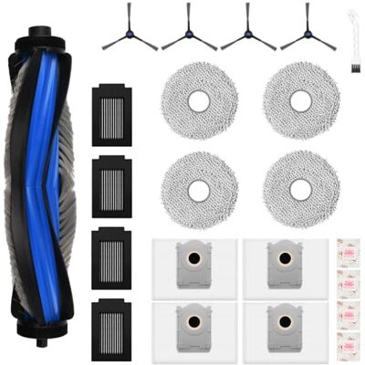 Pure 25 Stück Zubehörset für Ecovacs Deebot T50 Max Pro /T50 Max Pro Omni Gen2,1Hauptbürste,4 Seitenbürsten,4 Staubbeutel,4 Wischtücher,4 Filter,6 Flach-Duftstein,1 Reinigungsbürste, Ersatzteile Pure 25 Stück Zubehörset für Ecovacs Deebot T50 Max Pro /T50 Max Pro Omni Gen2,1Hauptbürste,4 Seitenbürsten,4 Staubbeutel,4 Wischtücher,4 Filter,6 Flach-Duftstein,1 Reinigungsbürste, Ersatzteile