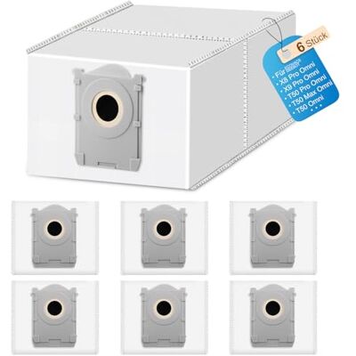 Pure 6 Stück Staubbeutel für ECOVACS DEEBOT T50/T50 Pro Omni T50 Max Gen2/Gen3, X8/X9 Pro Omni, T80S/T80/T30C Omni Staubsauger, 3L Grosse Kapazität, Staubsaugerbeutel Ersatzteile Pure 6 Stück Staubbeutel für ECOVACS DEEBOT T50/T50 Pro Omni T50 Max Gen2/Gen3, X8/X9 Pro Omni, T80S/T80/T30C Omni Staubsauger, 3L Grosse Kapazität, Staubsaugerbeutel Ersatzteile