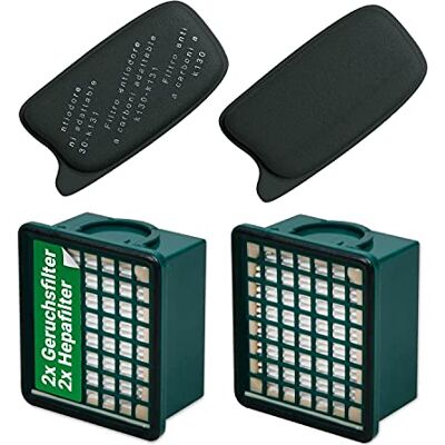 VIOKS 2x Geruchsfilter + 2x Hepa-Filter Ersatz Vоrwerk FL-A13 FL-H13 Aktiv-Kohlefilter, Mikrofilter, Filterset, für Kobold VK130 VK131 VK131SC Staubsauger Handstaubsauger VIOKS 2x Geruchsfilter + 2x Hepa-Filter Ersatz Vоrwerk FL-A13 FL-H13 Aktiv-Kohlefilter, Mikrofilter, Filterset, für Kobold VK130 VK131 VK131SC Staubsauger Handstaubsauger