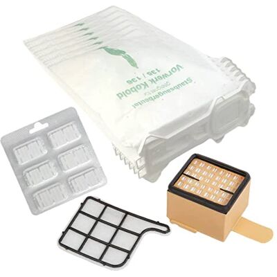 JaTop 6 Staubsaugerbeutel, 1 HEPA Filter, 1 Motorschutzfilter, 6 Duftblöcke geeignet für Vorwerk Kobold VK 135 VK 136 JaTop 6 Staubsaugerbeutel, 1 HEPA Filter, 1 Motorschutzfilter, 6 Duftblöcke geeignet für Vorwerk Kobold VK 135 VK 136