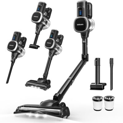 Lubluelu Akku-Staubsauger 48KPa kabellos bis 50 Min Laufzeit Knickrohr, Anti-Tangle Bürste, großer Staubbehälter, leise & selbststehend für Hartboden, Teppich & Tierhaare Lubluelu Akku-Staubsauger 48KPa kabellos bis 50 Min Laufzeit Knickrohr, Anti-Tangle Bürste, großer Staubbehälter, leise & selbststehend für Hartboden, Teppich & Tierhaare