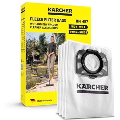 Kärcher Original Vliesfilterbeutel KFI 487: 4 Stück, 3-lagig, extrem reißfest und robust, passgenau für die Nass-/Trockensauger Kärcher Original Vliesfilterbeutel KFI 487: 4 Stück, 3-lagig, extrem reißfest und robust, passgenau für die Nass-/Trockensauger