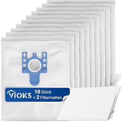 VIOKS 10x Staubsauger Beutel + 2x Filtermatte Ersatz für Miеle 9917730 Staubsaugerbeutel Set, passend für Miеle S 8340 GN VIOKS 10x Staubsauger Beutel + 2x Filtermatte Ersatz für Miеle 9917730 Staubsaugerbeutel Set, passend für Miеle S 8340 GN