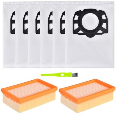 Ecnaka 6 Staubsaugerbeutel + 2 Filter für Kärcher 2.863-006.0 KFI 487 WD4 WD5 WD6 WD5P WD6P Premium MV4 MV5 MV6 Staubsauger Ersatzteile 2.863-005.0 Ecnaka 6 Staubsaugerbeutel + 2 Filter für Kärcher 2.863-006.0 KFI 487 WD4 WD5 WD6 WD5P WD6P Premium MV4 MV5 MV6 Staubsauger Ersatzteile 2.863-005.0